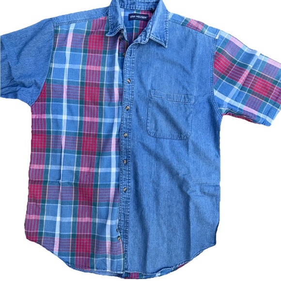 Van Heusen Other - Van Heusen Blue and Red Plaid Casual Shirt